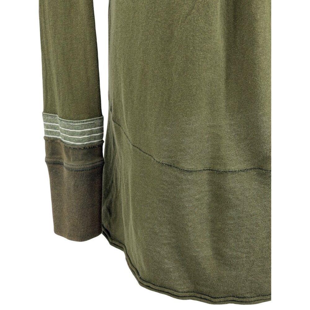 Free People Olive Green Long Sleeve Relaxed Henley Top | Boho Cottagecore Indie - Picture 10 of 16